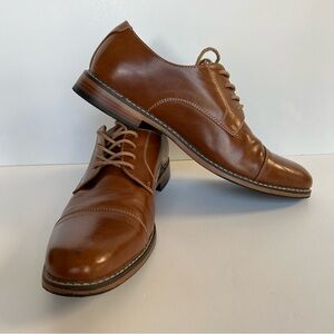 Dexter Comfort Cognac Alec Cap-toe Smooth Oxford Lace Front Dress Shoes Sz 9 1/2